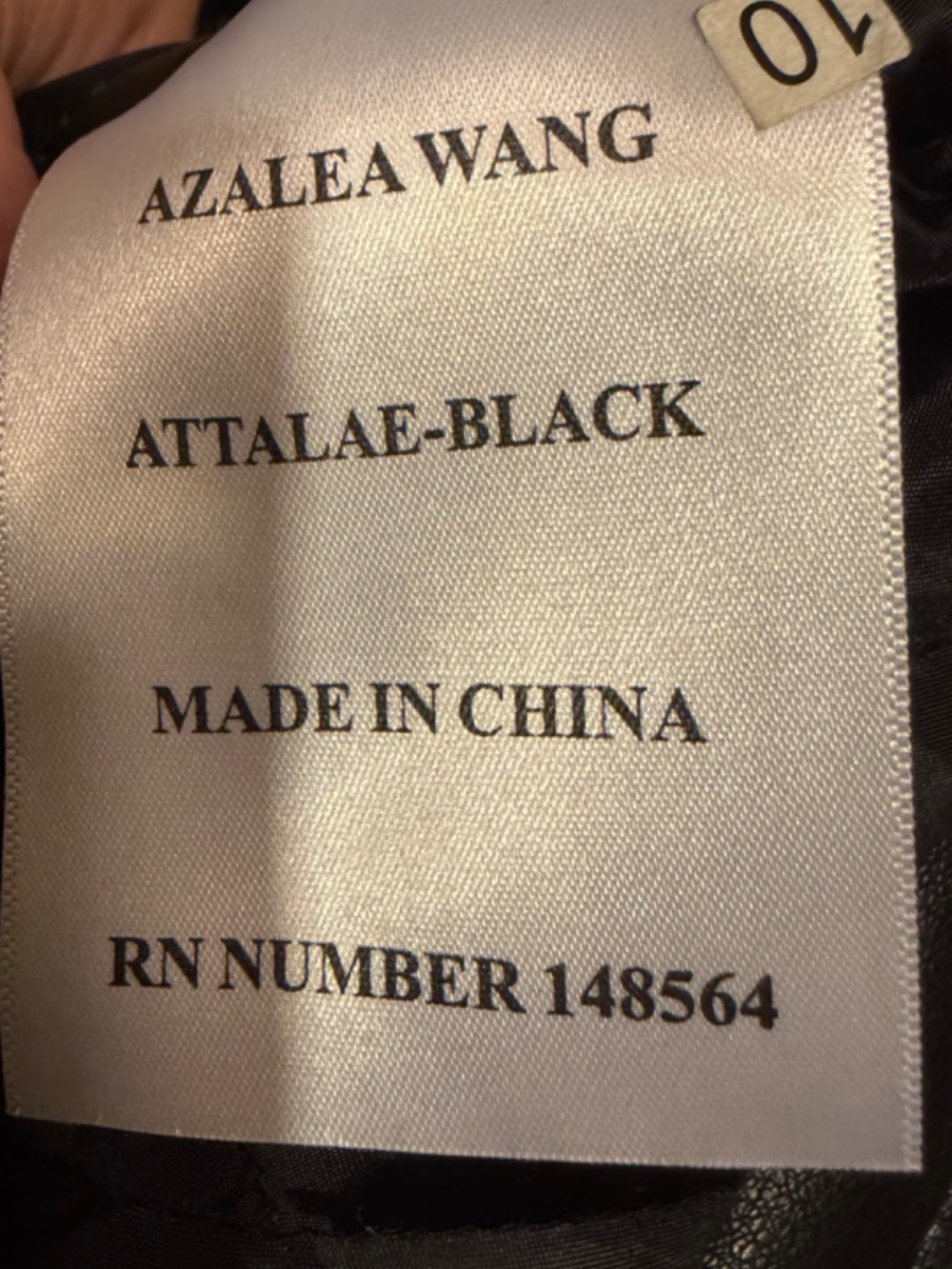 Azalea Wang Black Faux Patent Leather Collared Biker Short Grunge Jacket Size L - Picture 10 of 10